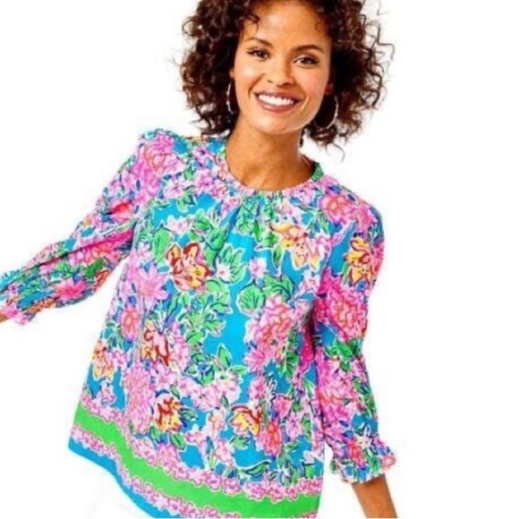 Lilly Pulitzer Tops - Lilly Pulitzer Trista Top In Rose To The Occasion Size XXS NWT